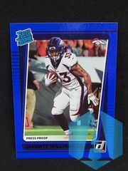2021 Donruss Press Proof Blue Javonte Williams Rated Rookie #275 Denver Broncos